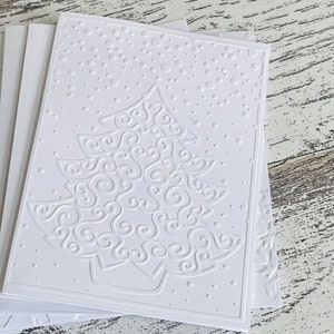 Tarjeta de notas en relieve de Navidad en blanco, tarjeta de notas en relieve para Navidad, tarjeta de notas de Navidad hecha a mano en relieve, tarjeta de Navidad en relieve SET DE 6