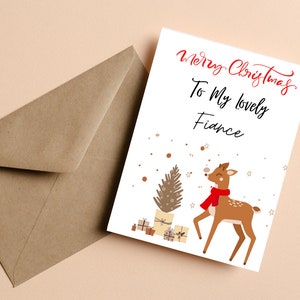 Merry Christmas to My Lovely Fiance Card, Christmas Card voor Verloofde, Speciale Kerstkaart voor Lovely Verloofde, Holiday Card voor Verloofde