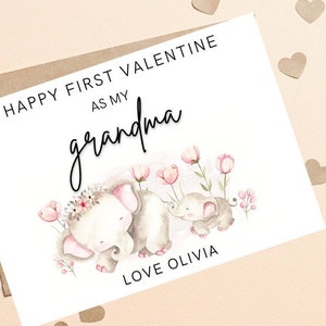 Buon primo San Valentino come mio biglietto di nonna, nonna 1 ° biglietto di San Valentino, a mia nonna a San Valentino, felice 1 ° San Valentino come mia nonna