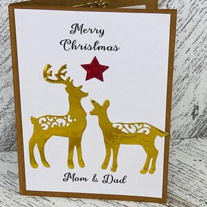 Personalisierte Rentier Weihnachtskarte für Mama & Papa, personalisierte Weihnachtskarte für Eltern, Personalisierte Weihnachtskarte für Mama, Papa