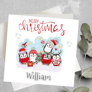 Carte de Noël personnalisée pour fils, fille, garçon, fille, carte de Noël pour petite-fille, petit-fils, carte de Noël personnalisée pour enfants
