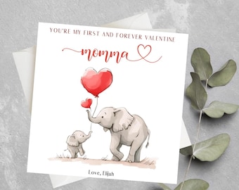 Personalisierte Mama 1. Valentinstag, glückliche erste Valentinstag als meine Mama, 1. Valentinstag Karte für Mama zu sein, neue Mutter Valentine