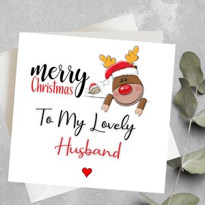 Joyeux Noël à mon adorable mari, carte de Noël pour mari, carte de Noël pour mari, carte de Noël pour petit ami, à mon mari