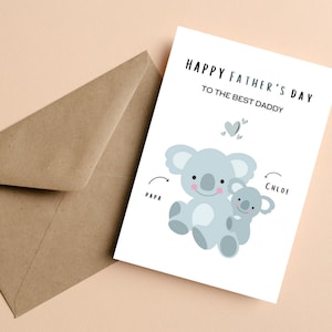 Personalized Happy Fathers Day Card For Papa,  Personalized Grandpa 1st Father's Day Card, Custom Papa Card For 1st Father's Day