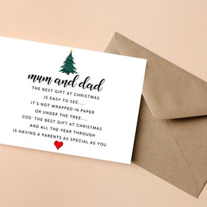 Carte de Noël pour maman et papa, carte de Noël parents, carte de Noël personnalisée papa et maman, carte de Noël personnalisée pour maman et papa