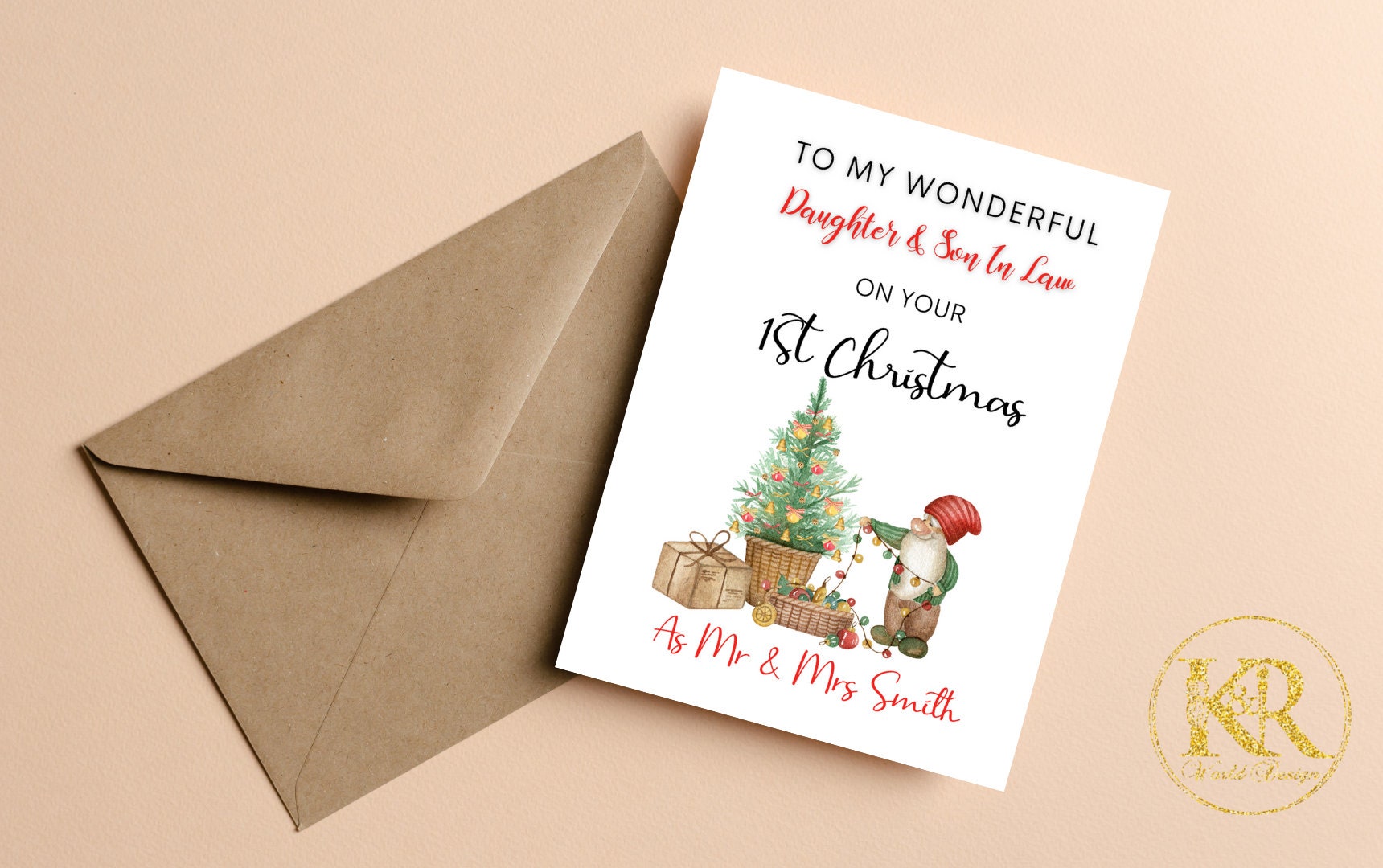 Weihnachtsgrüße Karte Für Paare Persönliche Weihnachtskarte Für Paare, Freunde, Schwiegersohn & Schwiegertochter – Individuell Gestalten Weihnachtskarten Handgemacht