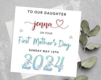 Personalised First Mother's Day Card For Daughter, First Mothers Day Card For Granddaughter, Daughter In Law, 1st Mother's Day As Mommy Card