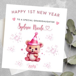 Carte personnalisée du 1er nouvel an pour petite-fille, bonne année pour une petite-fille spéciale, 1ère carte de nouvel an pour petite-fille, fille