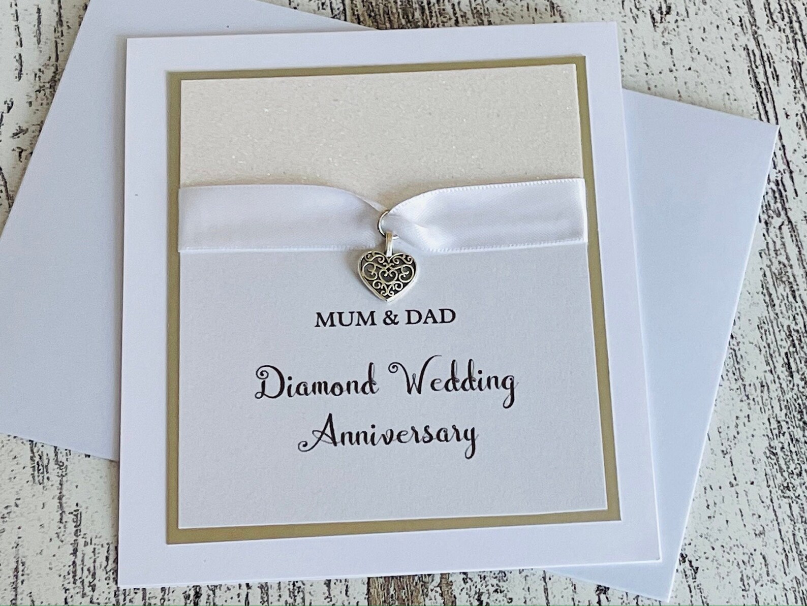 Personalised Handmade 60th Diamond Wedding Anniversary Card Husband Wife Couple - View #10