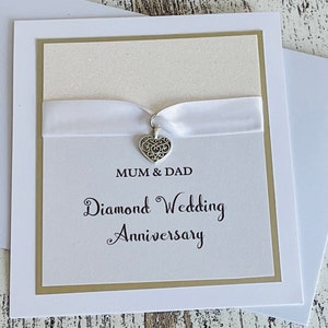 Diamant Hochzeitstag Karte, personalisierte handgemachte Diamant Hochzeitstag Karte, 60. Hochzeitstag Karte