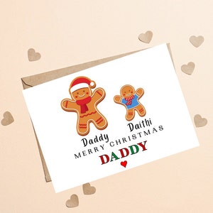 Carte de Noël papa personnalisée, carte de Noël papa, carte de Noël avec noms de famille, carte de Noël pour papa, carte de Noël pour papa