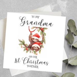 Primeiro cartão de Natal personalizado da vovó, primeiro cartão de Natal como minha avó, primeiro cartão de Natal para vovó, Nonna, babá, primeiro cartão de Natal