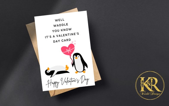 Old English Co. - Biglietto di lavoro con pinguino per lui o lei, biglietto di auguri per uomini e donne, divertente pinguino alla scrivania per amici