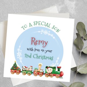 2e carte de Noël personnalisée pour fils, 2e carte de Noël mignonne pour fils, 2e carte de Noël personnalisée pour fils, à un fils spécial 2e Noël