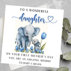Biglietto personalizzato per la prima festa della mamma per figlia, nuora, primo regalo per la festa della mamma per figlia, biglietto per la festa della mamma per figlia
