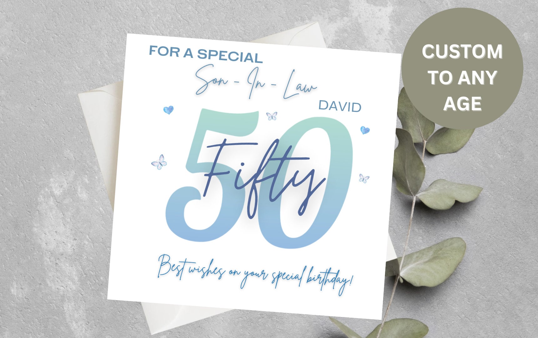 Doodlecards Son In Law 50th Birthday Card - Medium Size - View #6