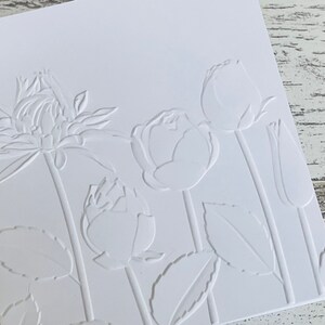 Embossed White Floral Notecards set of 6, Embossed Note Cards All ...