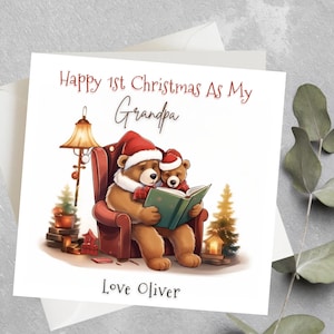 Biglietto di Natale personalizzato per il 1° Natale del nonno, Biglietto di Natale per il 1° Natale di nonno, papà, 1° Natale come mio nonno, Papà, Biglietto di papà, Papà per il 1° Natale
