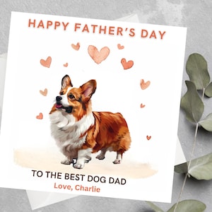 Carte personnalisée de fête des pères de chien, cadeau de fête des pères de chien, papa de chien, parents de chien, fête des pères de chien, carte de fête des pères de chien de meilleur