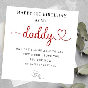 Joyeux 1er anniversaire en tant que carte de papa, carte de premier anniversaire en tant que papa, carte de poème d'anniversaire pour papa, carte de 1er anniversaire en tant que papa de bébé