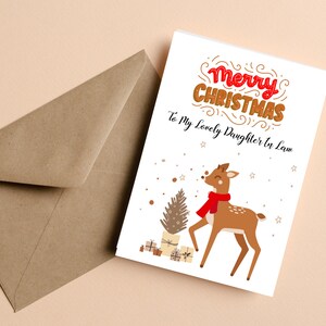 Feliz Navidad a mi encantadora nuera Tarjeta, Tarjeta de Navidad para nuera, Nuera Tarjeta de Navidad, Yerno Navidad Navidad