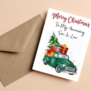 Tarjeta de Feliz Navidad para mi maravilloso yerno, tarjeta de Navidad para yerno, tarjeta de Navidad para yerno, tarjeta de Navidad para nuera