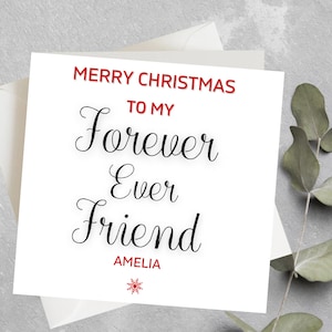 Gepersonaliseerde kerstkaart voor beste vriend, Besties kerstkaart, Forever Friend kerstkaart, voor een speciale vriend kerstkaart