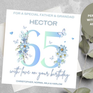 Carte d'anniversaire personnalisée père et grand-père, carte d'anniversaire personnalisée pour tout âge pour papa, maman, grand-mère, grand-père. Cadeau d'anniversaire pour mari, femme et père