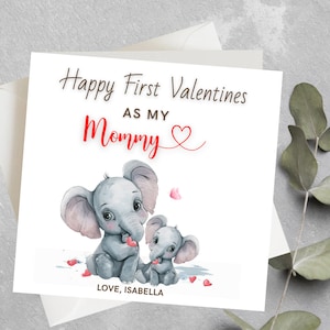 Biglietto di San Valentino per mamma, biglietto di San Valentino personalizzato per la mamma dal bambino, primo giorno di San Valentino come mia mamma, biglietto di San Valentino da bambino a mamma