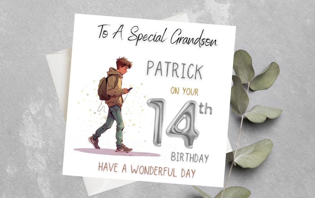 Grandson 14th Brthday Card - Happy Brthday - 14 - To The Best - View #13