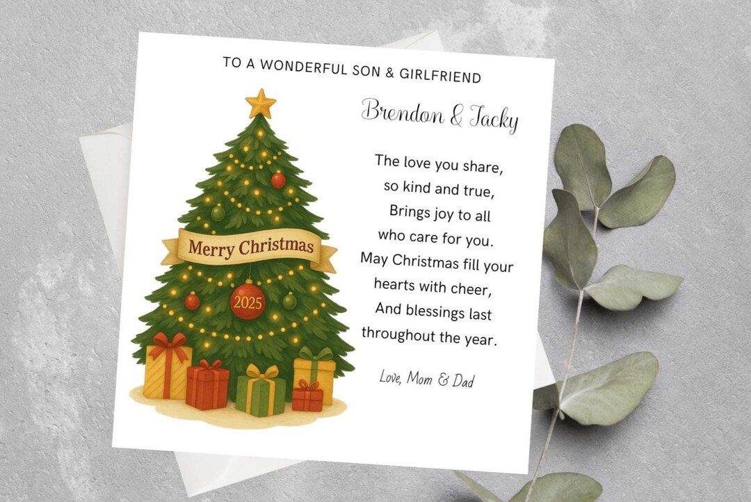 Personalised Daughter and Son in Law Christmas Cards, Christmas Cards