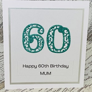 Carte personnalisée du 60e anniversaire pour maman, carte d’anniversaire 60e pour elle, carte d’anniversaire 60e pour les femmes, carte d’anniversaire personnalisée tout âge