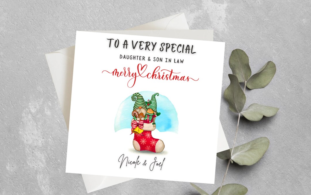 Personalised Daughter & Son in Law Christmas Card, Christmas Gift for