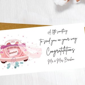 Carte d'argent cadeau de mariage, portefeuille d'argent de félicitations, cadeau de mariage, carte-cadeau d'argent de mariage, carte d'argent juste mariée, cadeau de mariage