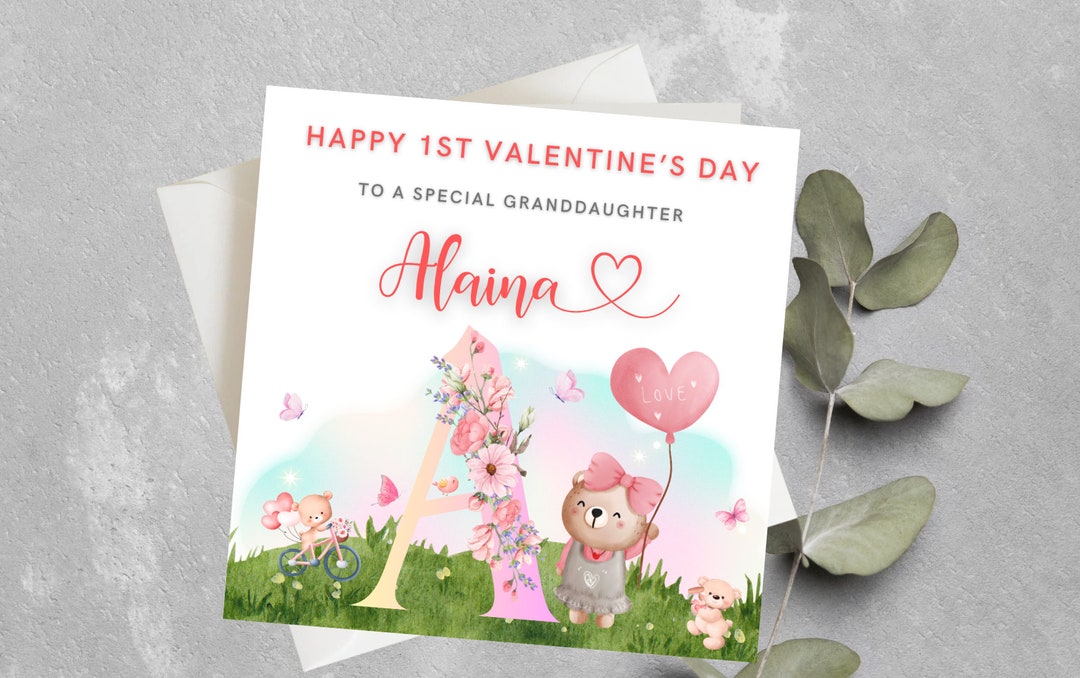 Granddaughter 1st Valentine's Day Card, Goddaughter, Daughter First ...