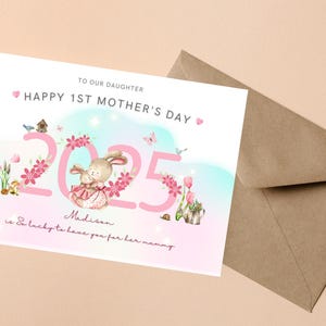 Carte de fête des mères personnalisée pour fille, 1ère carte de fête des mères pour fille, première carte de fête des mères pour fille, fête des mères pour fille