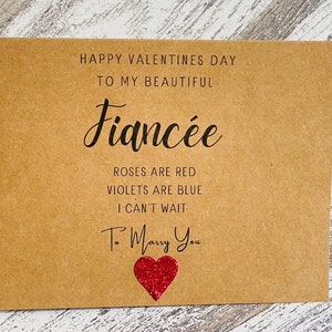 Verloofde Valentijnsdag kaart voor haar, kan niet wachten om u te trouwen Valentijnsdag kaart voor haar, verloofde Valentijnsdag kaart, romantische Valentijnsdag