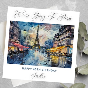 Personalised We're Going To Paris Holiday Card, Surprise Birthday Anniversary Card, Surprise Vacation Holiday Birthday Card For Husband Wife