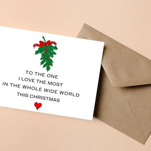 Carte de Noël romantique pour lui ou elle, carte de Noël de petite amie ou de petit ami avec poème, carte de Noël de mari, carte de Noël de femme