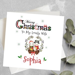 Gepersonaliseerde vrouw kerstkaart, aan mijn mooie vrouw kerstkaart, vrouw, man, kerstkaart gepersonaliseerd, aangepaste paar kerstkaart