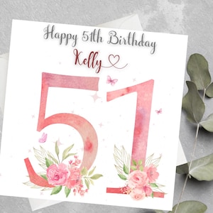 Carte d'anniversaire personnalisée pour tout âge, carte d'anniversaire pour fille, soeur, belle-fille, carte d'anniversaire grand nombre, carte d'anniversaire pour elle