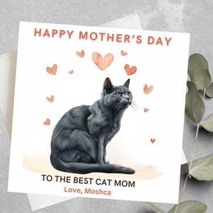 Cartão personalizado do dia das mães do gato, presente do dia das mães da mãe do gato, mãe do gato, cartão do dia das mães dos pais do gato, para o melhor cartão do dia das mães da mãe do gato