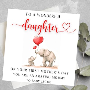 Personalised First Mother's Day Card For Daughter, First Mothers Day Card For Granddaughter, Daughter In Law, 1st Mother's Day As Mommy Card