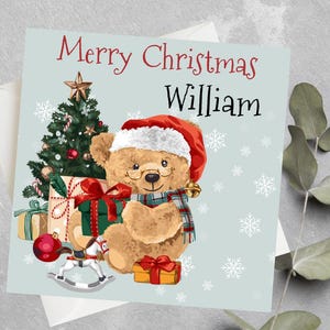 Carte de Noël personnalisée pour fils, fille, garçon, fille, carte de Noël pour petite-fille, petit-fils, carte de Noël personnalisée pour enfants