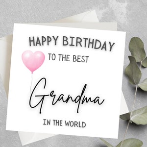 Cartão de aniversário personalizado da vovó, presente de aniversário da vovó, cartão de feliz aniversário melhor vovó, vovó, vovó, nonna, cartão de aniversário da nana