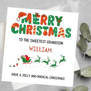 Grandson And Your Family Traditional Christmas Card - Debs Cards