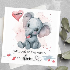 Carte de naissance, carte de naissance personnalisée pour nièce, neveu, cadeau pour un nouveau petit-fils ou une petite-fille, carte de bienvenue personnalisée