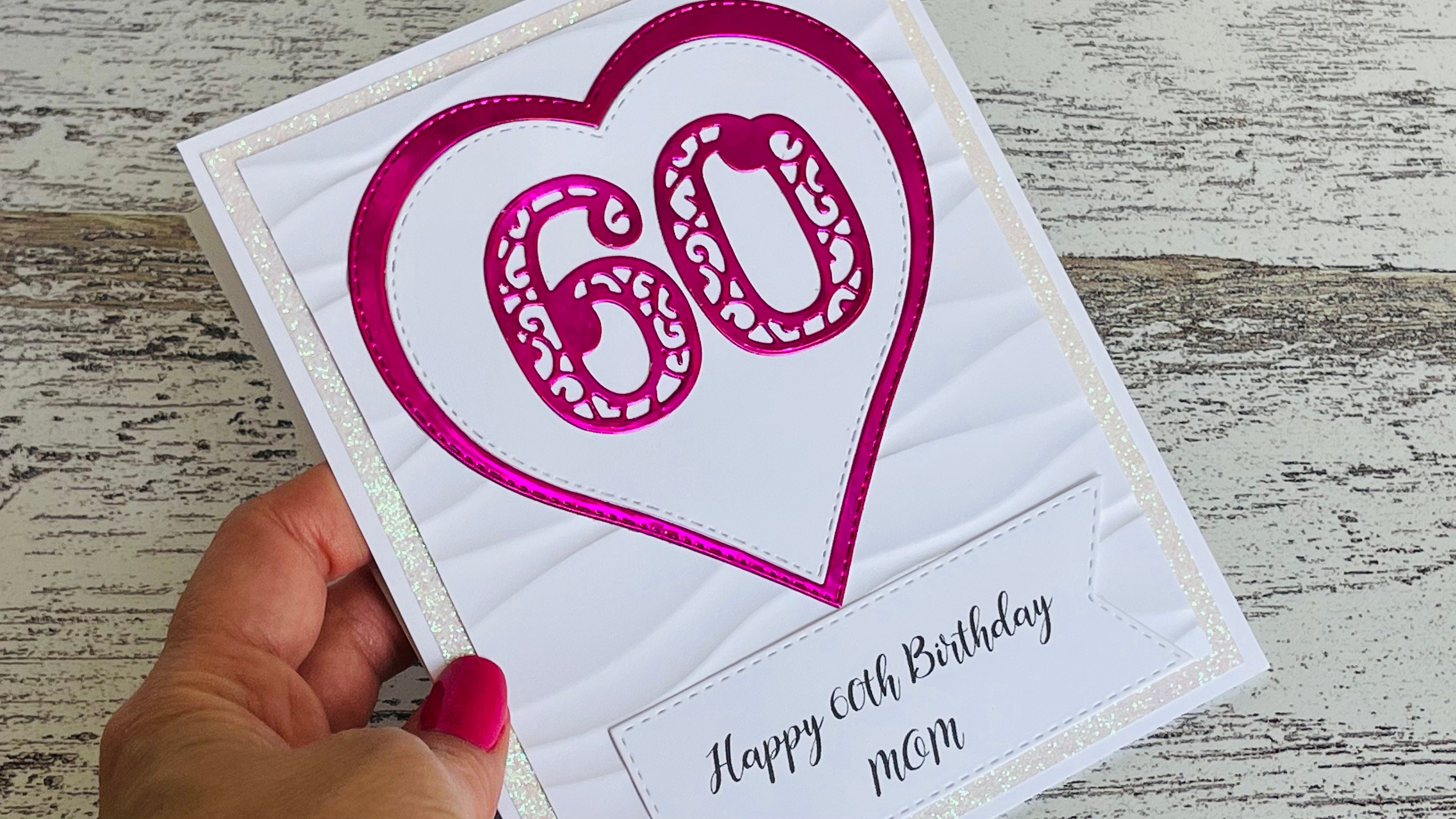 Personalised 60th Birthday Card for MOM, 60th Birthday Card for Her ...