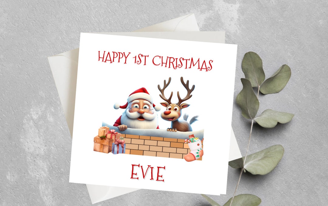 Personalised First Christmas Card for Granddaughter, Grandson, 1st ...