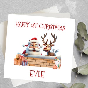 Prima cartolina di Natale personalizzata per nipote, nipote, prima cartolina di Natale per ragazzo, ragazza, primo regalo di Natale per figlioccio, figlioccia